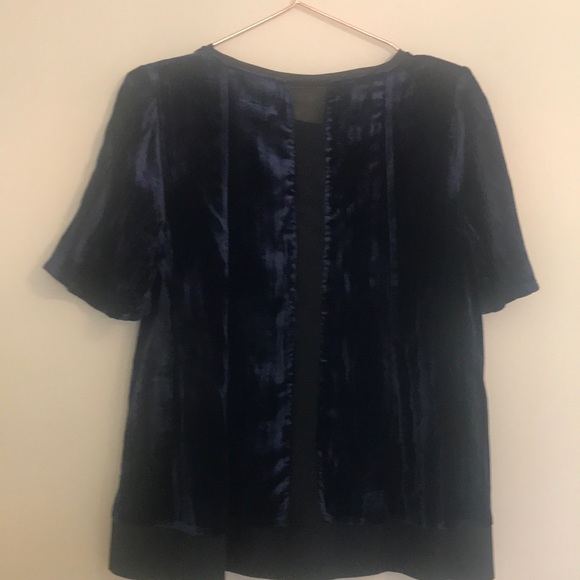 Maeve by Anthropologie blue velvet top. Size S. - Picture 3 of 4